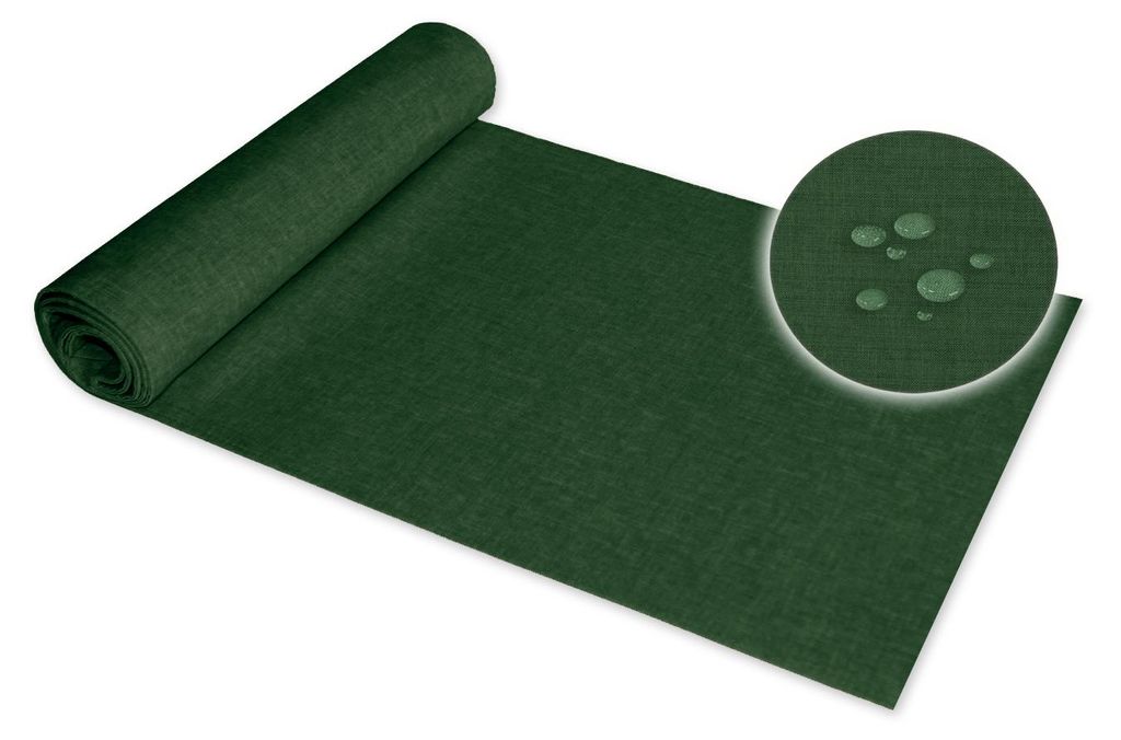 Tischläufer 40x140 cm grün dunkel Leinenoptik beschichtet Lotuseffekt Tischband Mitteldecke