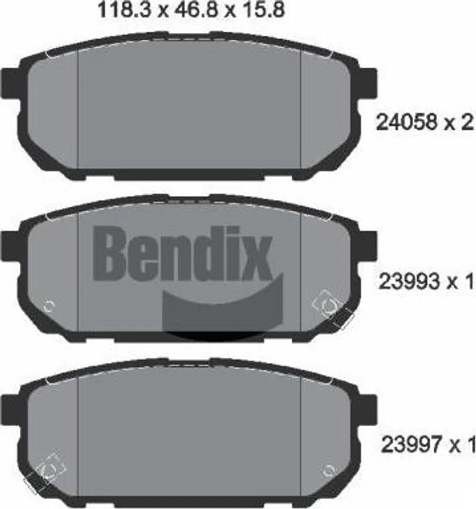 Plaquettes de frein à disque BENDIX BPD2085 pour Kia Sorento