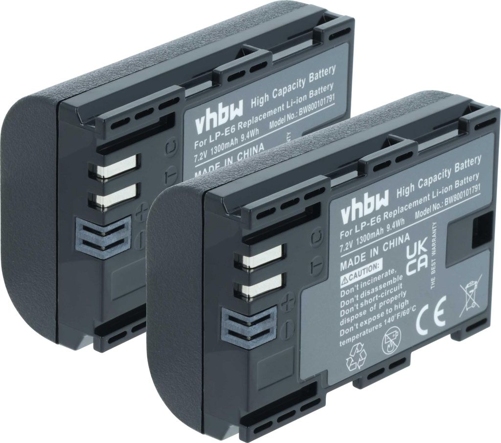 vhbw 2x Akku kompatibel mit Canon EOS 5DS, 5DS R, 60D, 6D Produktbild 