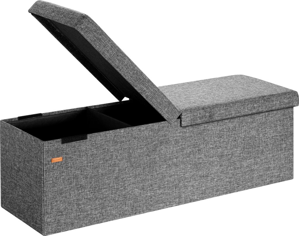 CASARIA® Sitzbank mit Stauraum, Dunkelgrau – Faltbar, 115 x Produktbild 