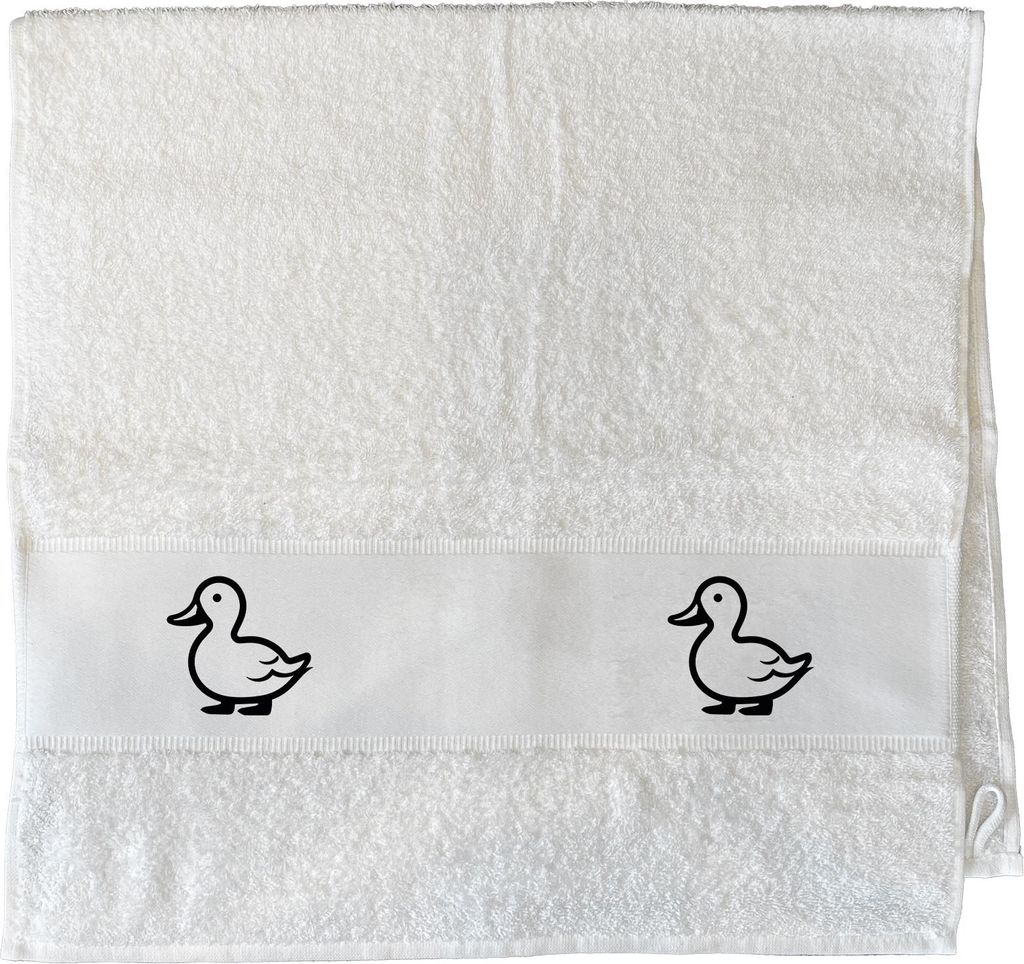 Huuraa Handtuch Ente Silhouette 50x100cm White Baumwolle Handtuch Geschenkidee