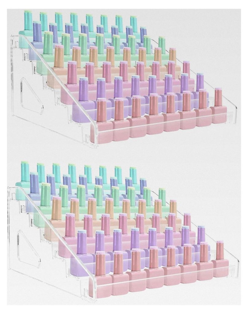 2 Stück Nagellack Aufbewahrung für 168 Flaschen, 7-lagiger Nagellack Organizer aus Acryl für ätherische Öle, Lippenstift und Kosmetika