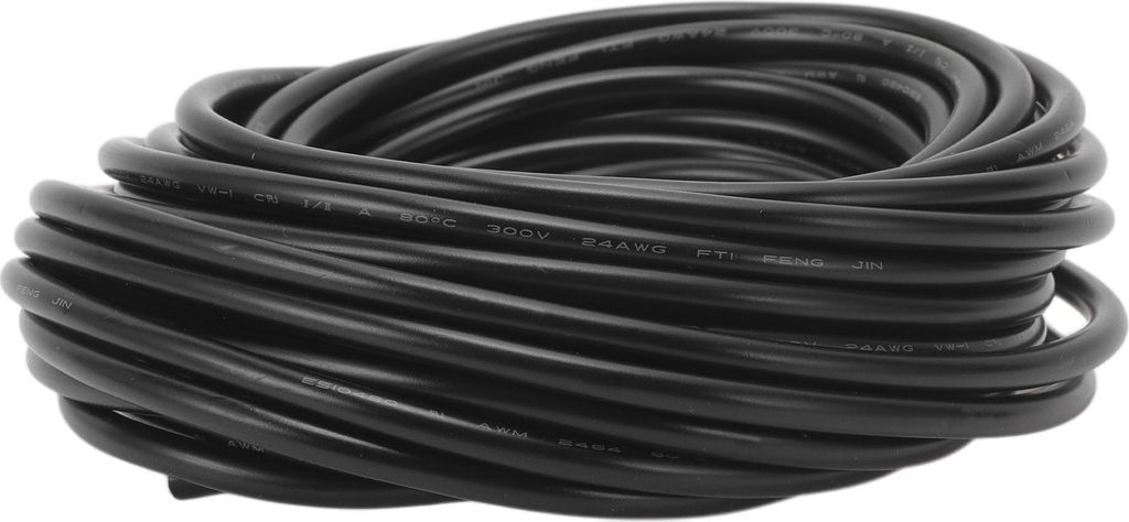 Elektrische Masseleitung Automobil-Stromleitung 25FT Schwarz TC 1 Stück 24AWG 3 Leiter Vollständig isoliert & Soft-Touch-Mantel Universal