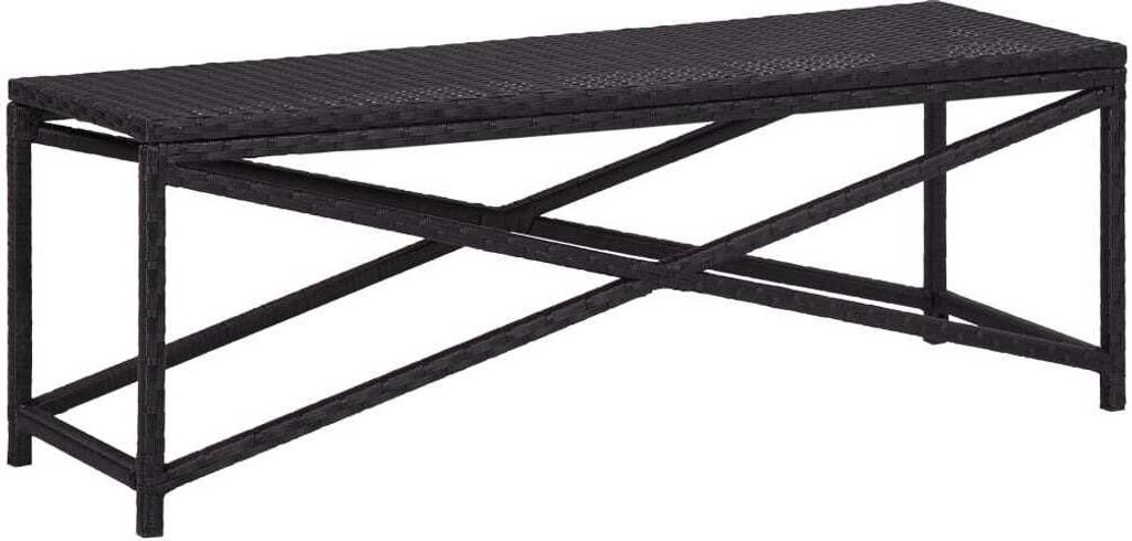 Gartenbank 120 cm Poly Rattan Schwarz