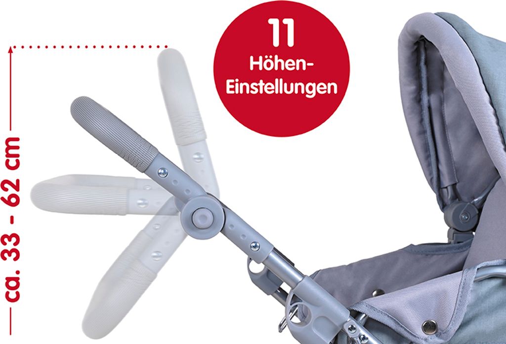Zwillingspuppenwagen Duo jeans grey Produktbild 13