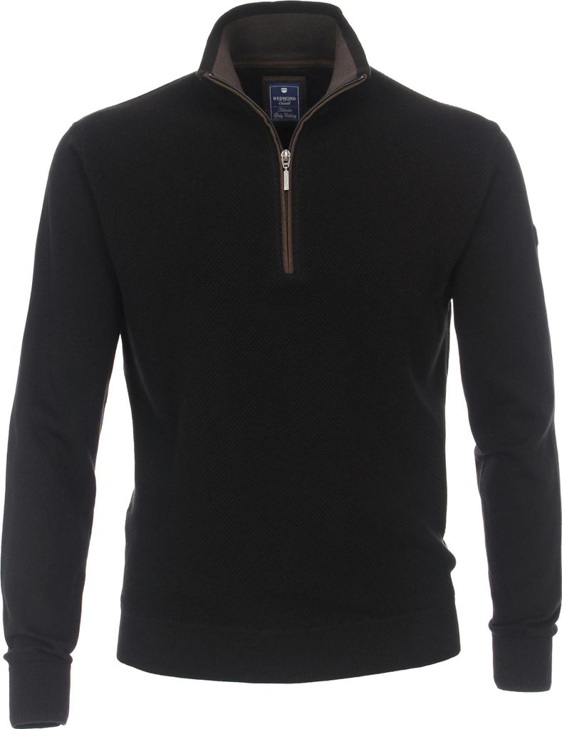 REDMOND Casual Herren Strick-Troyer Comfort Baumwolle Schwarz M