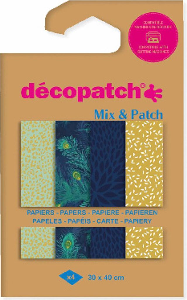 Décopatch 6x Mix & Patch, Pkg 4 Bl Décopatch-Papier 30x40 cm Sortierung DP041C