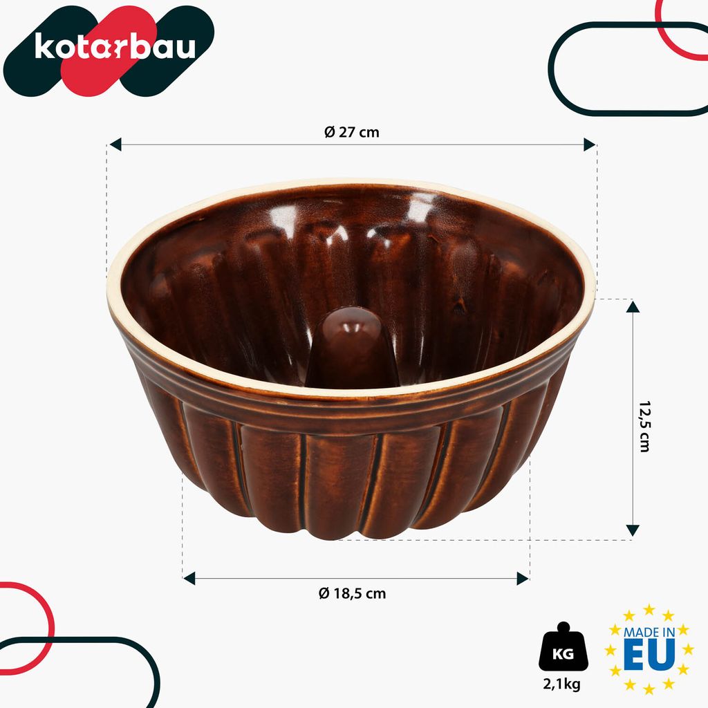 KOTARBAU® Keramik Gugelhupfform Backform für Gugelhupf aus