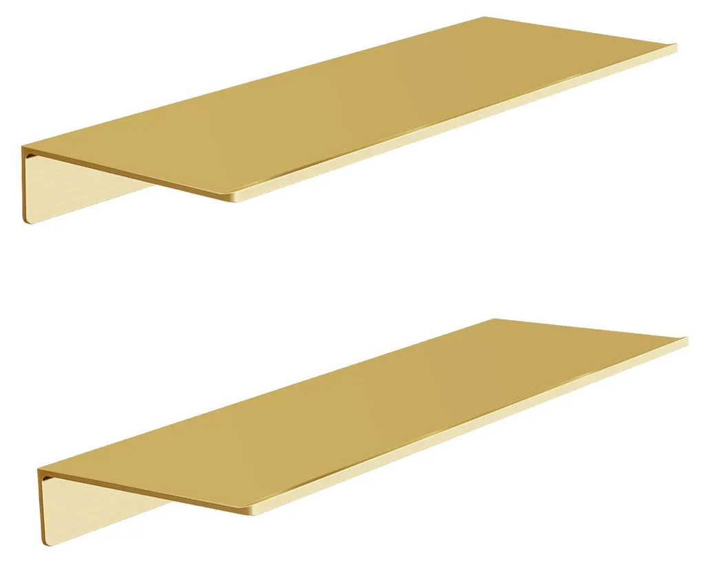 Étagère murale métal gain de place lot de 2 pour rangement bureau or