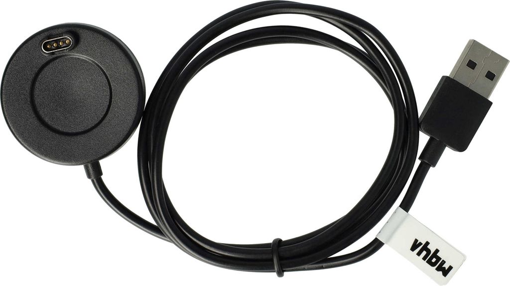 vhbw USB-Ladestation kompatibel mit Garmin Instinct Tide, 636287, 2, 636284, 2s Smartwatch - Ladeschale mit Aufladekabel, 100 cm Schwarz