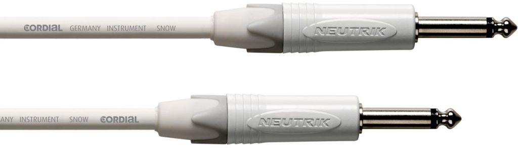 Cordial Instrumentenkabel CXI 3 PP-SNOW 3 Meter Weiß mit Neutrik Steckern Klinke 6.3 mono