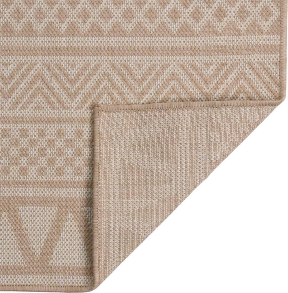 vidaXL Outdoor-Teppich Flachgewebe 200x280 cm Braun Gestreift