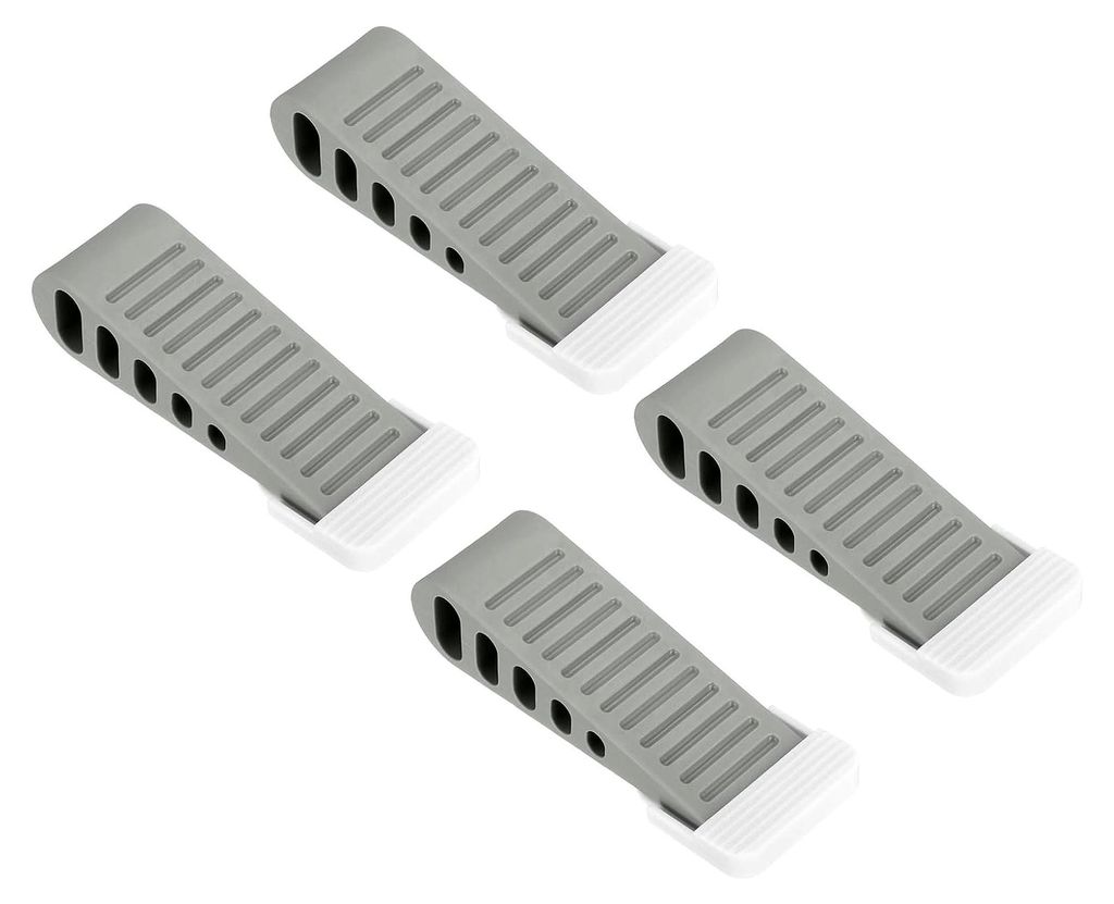 4 Stück 30mm/1,18" Türstopper mit Halter für den Boden, TPR rutschfeste Bodenmontage, stapelbar für den Wand-Schutz, Grau