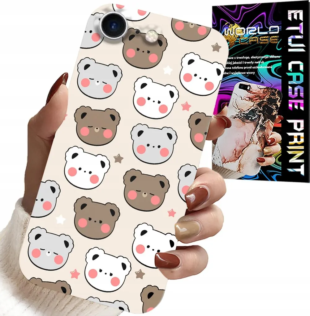 Custodia Per Iphone 7 / 8 / Se2 - Disegni Di Orsacchiotti Per Bambini + Vetro