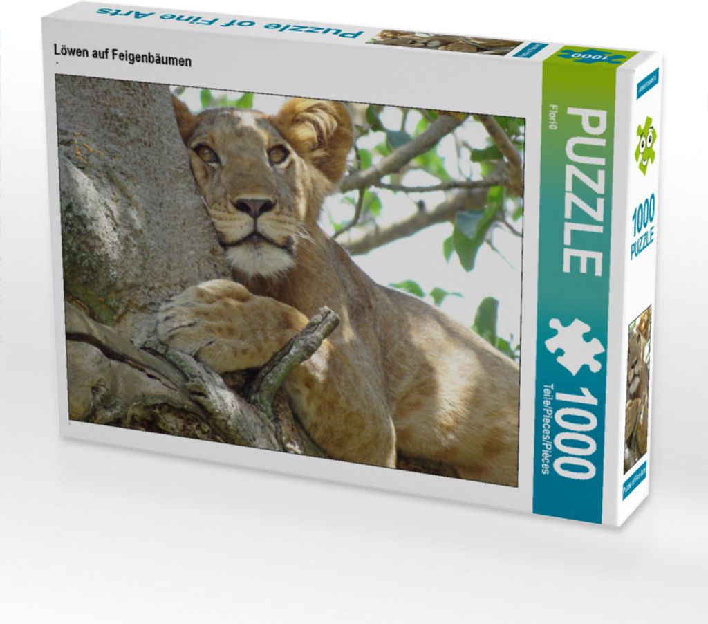 CALVENDO Puzzle Löwen auf Feigenbäumen | 1000 Teile Lege-Größe 64x48cm Foto-Puzzle für glückliche Stunden