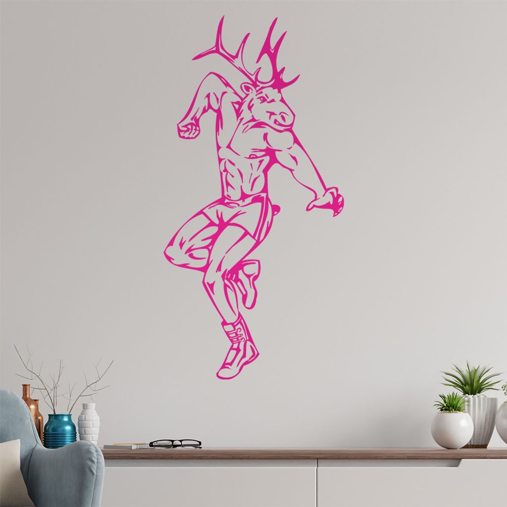 Elch Krieger Wandtattoo in 6 Größen - Wandaufkleber Wall Sticker - Dekoration, Küche, Wohnzimmer, Schlafzimmer, Badezimmer