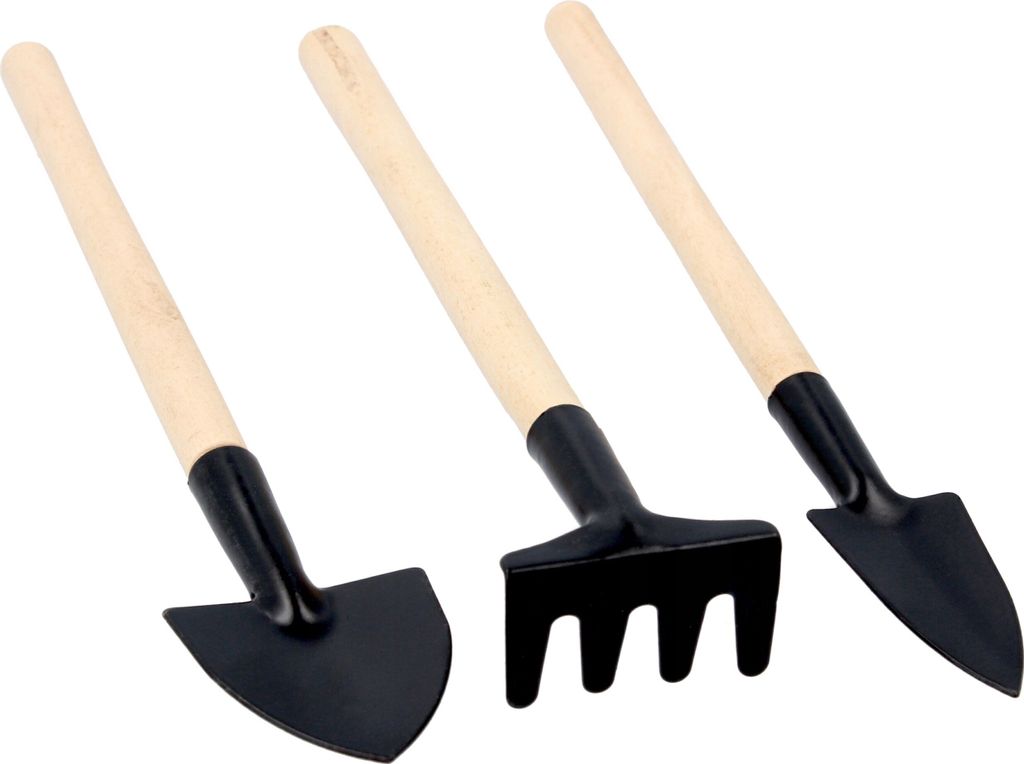 Set aus kleinen Gartenwerkzeugen, Kelle, Pflanzmaschine, Produktbild 