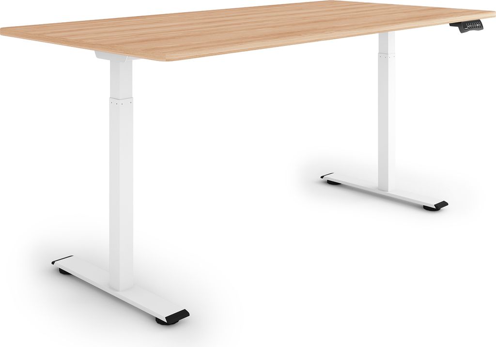 ESMART ERX-122WM 160x80cm Ahorn-Nachbildung Ergonomischer Steh-Sitz-Schreibtisch Stufenlos elektrisch höhenverstellbar 73,5-122,5 cm 3 x Memory Ak...