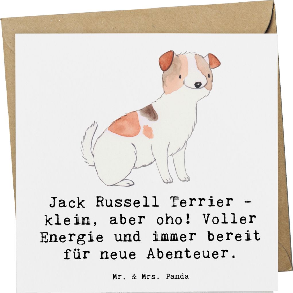 Mr. & Mrs. Panda Glückwunschkarte Jack Russell Terrier - Weiß - Geschenk, temperamentvoller Hund, Hunderassen, unerschrocken, Hunderasse, doppelk...