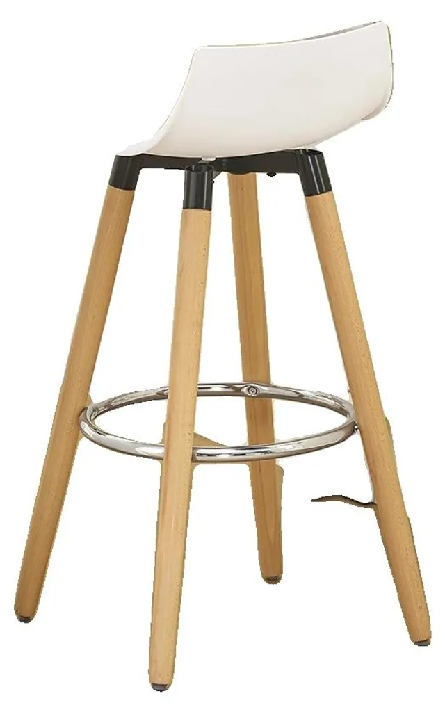 Table de bar de cuisine blanche design moderne avec 3 étagères de rangement