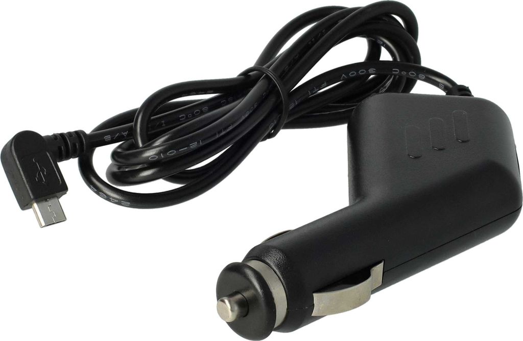 vhbw Autoladekabel Micro-USB 12V Zigarettenanzünder Adapter 1,0 A kompatibel mit Doro 6030, 90° Stecker Schwarz 11,8 cm