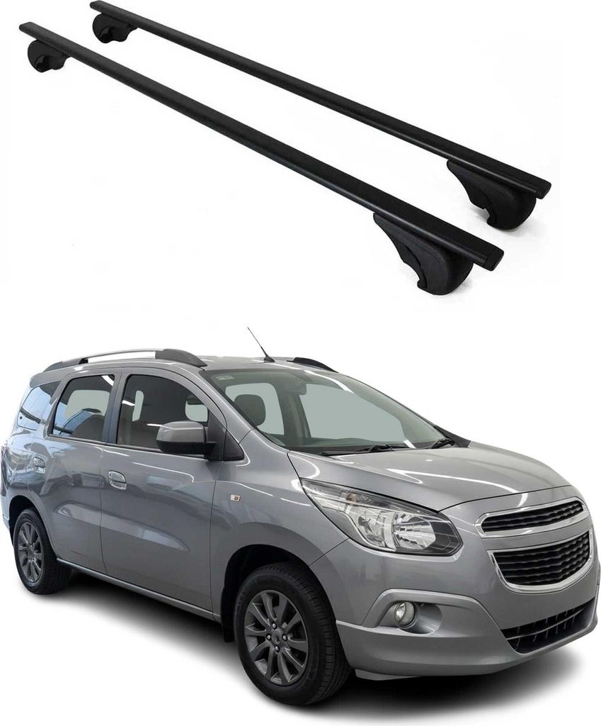 Dachträger Grundtäger für Chevrolet Spin 2012-2016 75kg Metall Schwarz 2 tlg