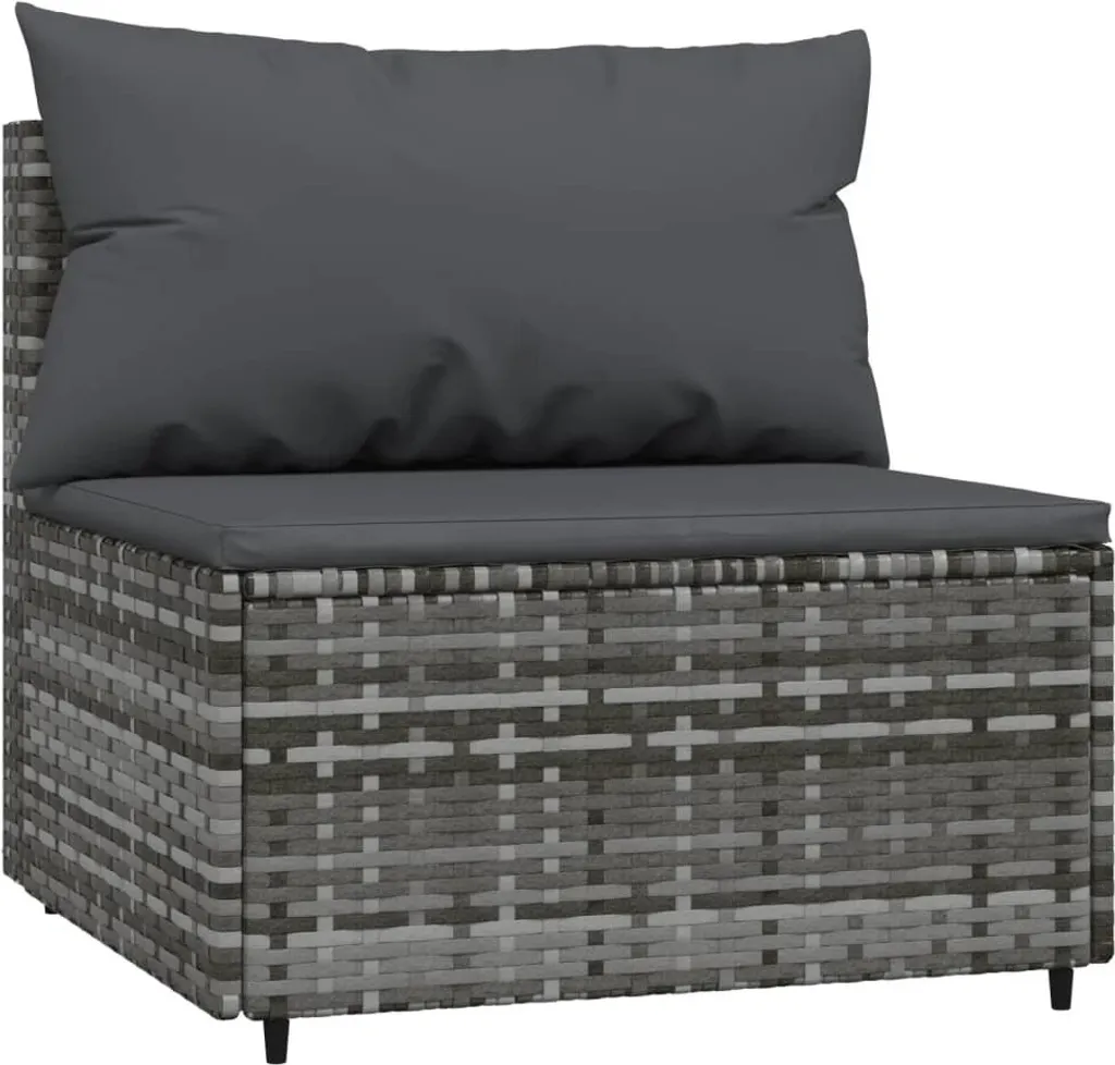 Divano Centrale di Lusso SYFAX™ - Polyrattan Grigio e Comfort Royal