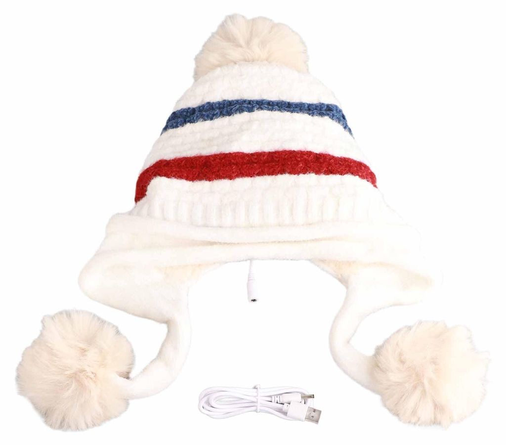 Beheizbare Mütze, warm und bequem, mit USB-Heizfunktion, weich, hautfreundlich, dekorativ und praktisch für Outdoor-Aktivitäten
