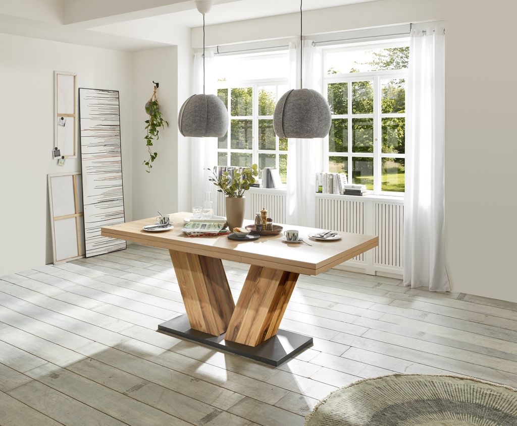 Kulissentisch >Komfort 2< in asteiche / plankeneiche - 160x76x90cm (BxHxT)