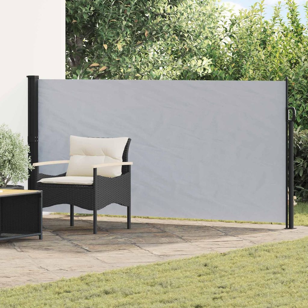 Ausziehbares Seitenmarkise Grau 600 x 160 cm Polyester