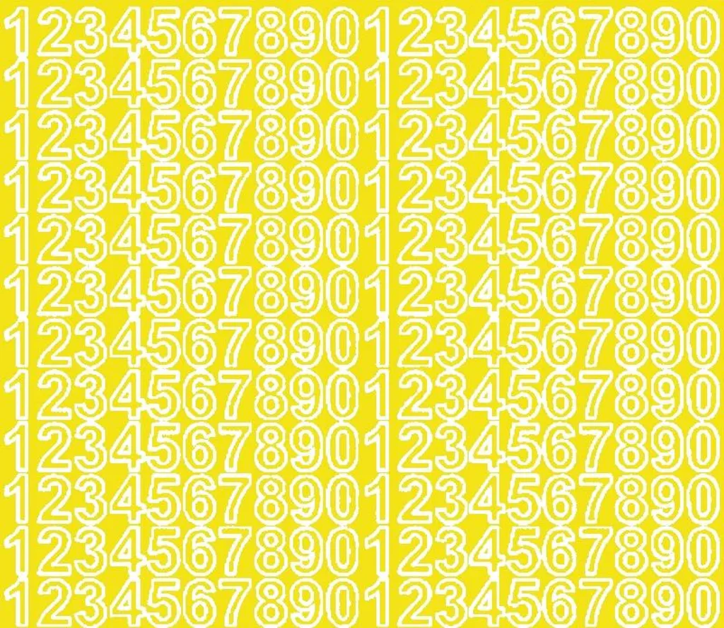 Numeri Adesivi 1,5 cm Gialli Lucidi - Etichette per Hobby e Fai da Te