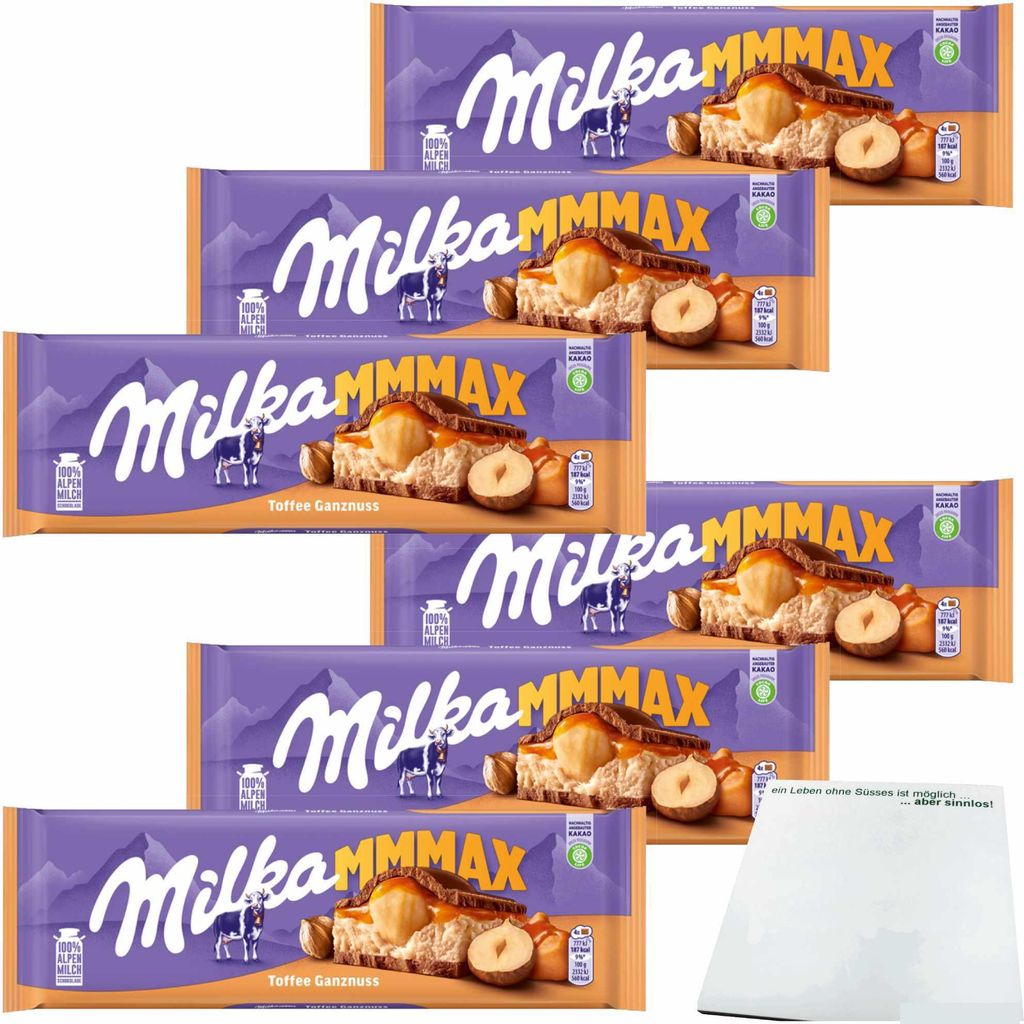 Milka Toffee Ganznuss 6er Pack (6x300g Tafel) + usy Block Produktbild 