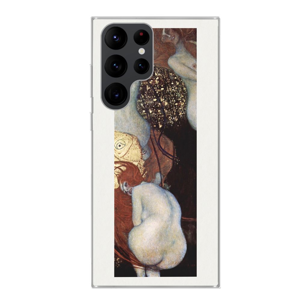 MuchoWow Handyhülle Schutzhülle Hülle für Samsung Galaxy S22 Ultra Goldfisch - Gustav Klimt Silikon Softcase Handy Hülle - Abbildung