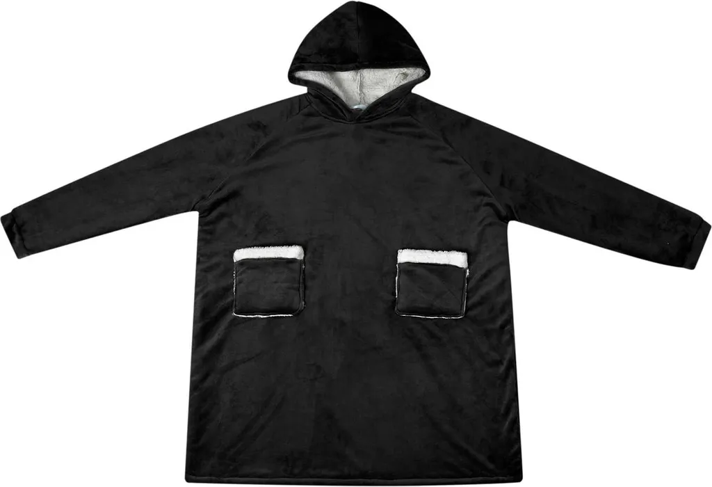 Felpa con Cappuccio Pile e Flanella Nera S - vidaXL | Comfort Casa