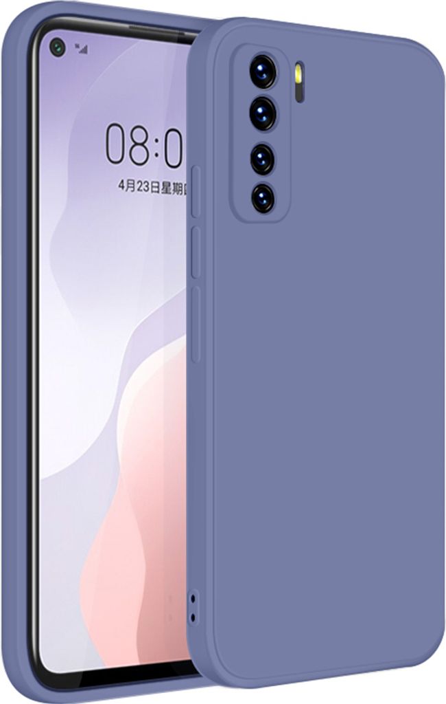 Huawei Nova 7 SE Hülle, LaimTop Slim Liquid Silikon Gel Gummi Schutzhülle für Huawei Nova 7 SE Grau