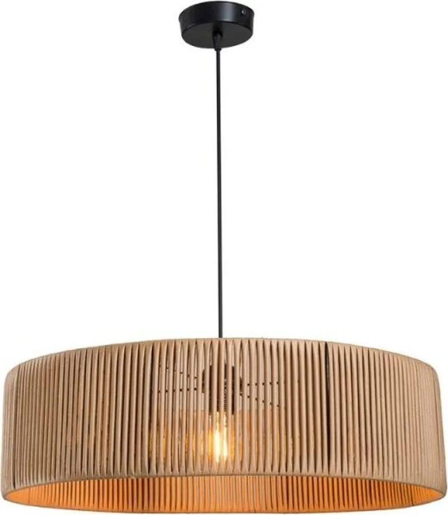 Lampadario Etnico Roya ASZ1747 Carta Bamboo Caffè Rustico Chic