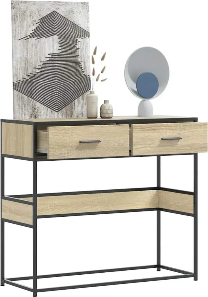 Consolle Rovere Sonoma 90x35x80 cm | Mobile Ingresso Hommie Elegante