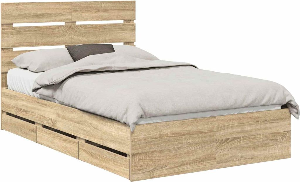 Bettrahmen Sonoma-Eiche 120 x 190 cm Ingenieurs Holz