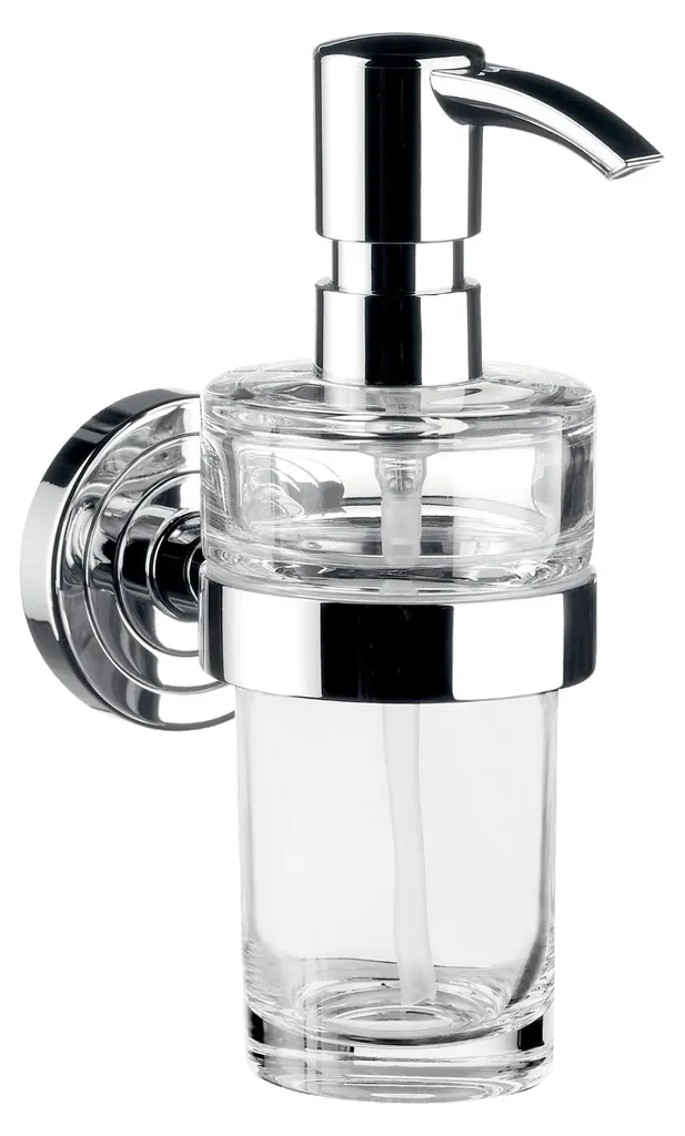 Distributeur mural de savon en verre haut de gamme finition chrome Polo