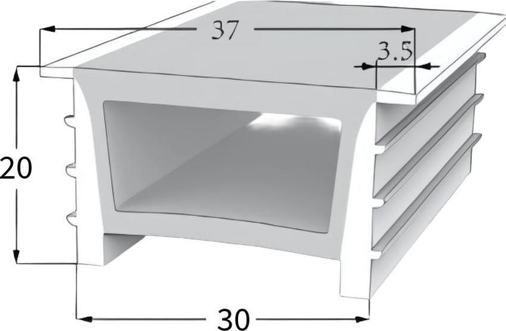 LED Neon Tube 30×20 mm – Silikonhülle zum Einbauen für LED-Streifen