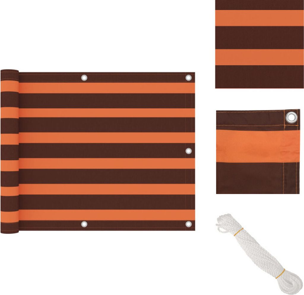 vidaXL Balkon-Sichtschutz Orange und Braun 75x600 cm Oxford-Gewebe - Sonnenschirme & Sonnenschutze