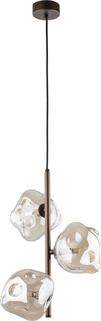 Pendelleuchte Metall Rauchglas G9 29 cm breit H: max. 90 cm Produktbild 