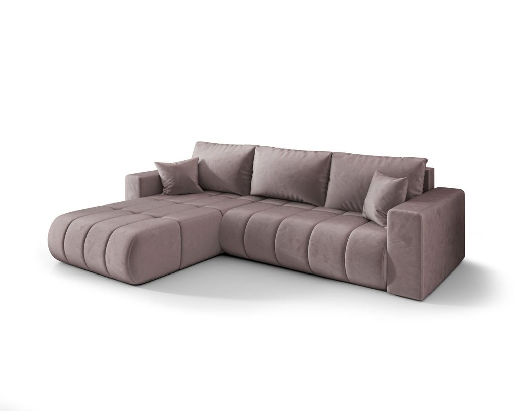 BEDANTE Ecksofa mit Schlaffunktion MILO PREMIUM L Monolith 62 Links