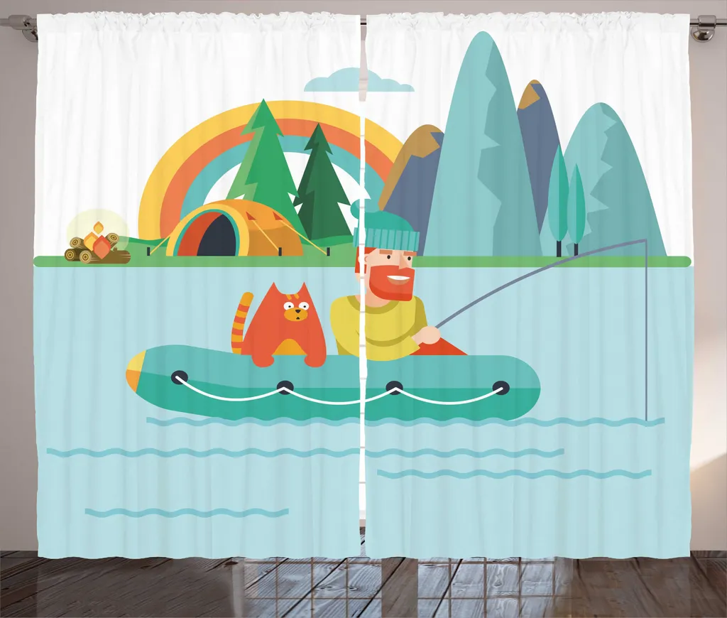 Rideaux Universels de Salon Style Rustique 280x225 cm Multicolores