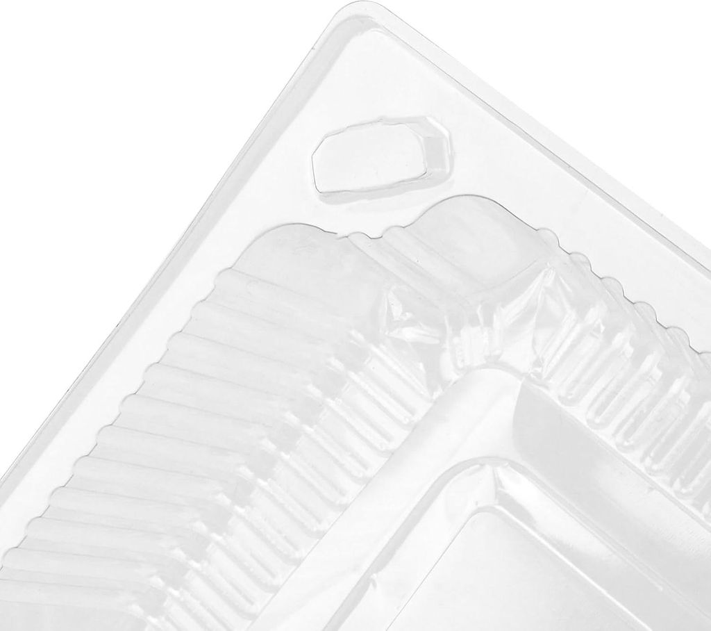 100 Stück transparente Tortenboxen - Plastik-Cupcake-Behälter - quadratische Tortenbox - Salat Sandwich Dessert - Tortenstück Muffin Käse Pasta...