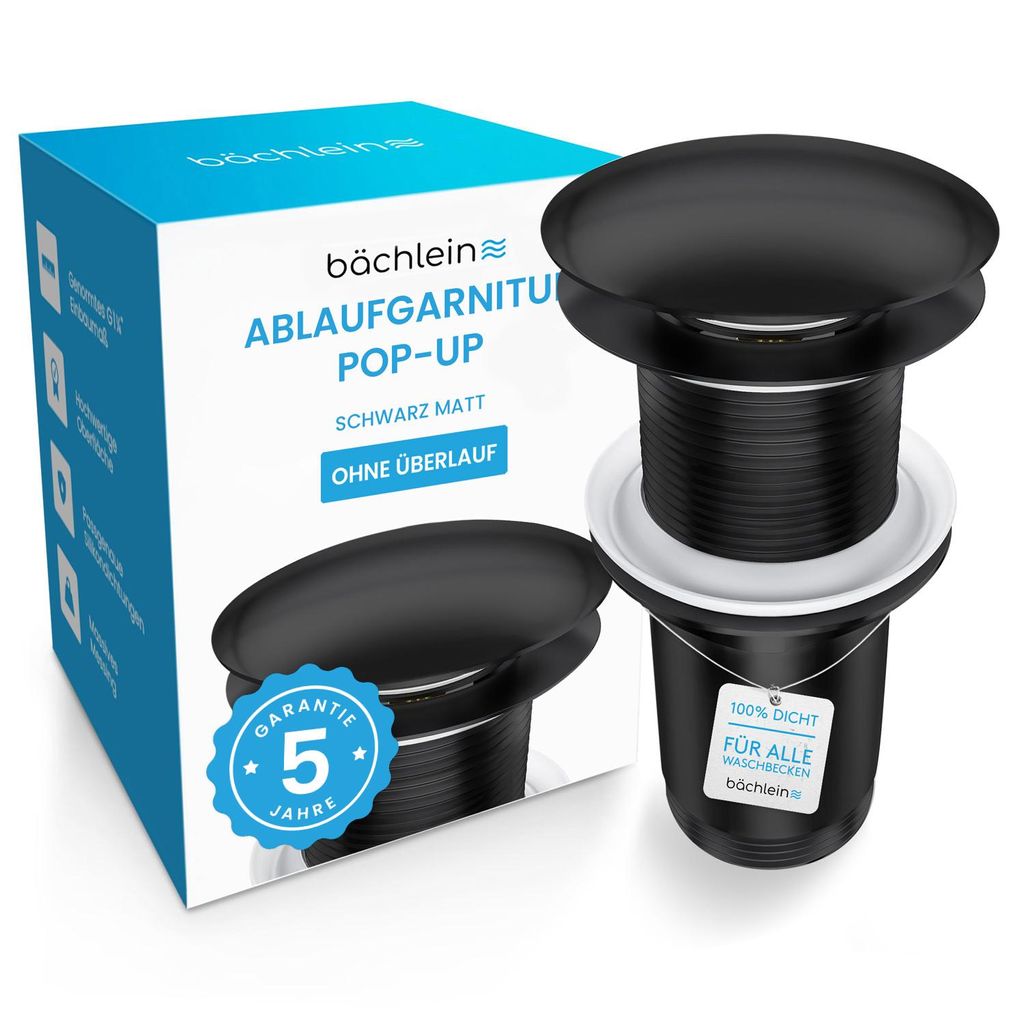 Bächlein Pop Up Ablaufgarnitur ohne Überlauf für Produktbild 