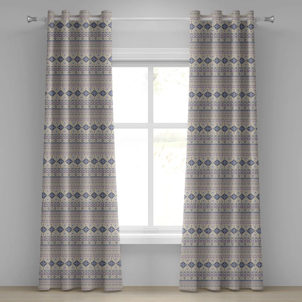 Paire de Rideaux Décoratifs Ethniques 280x175 cm pour Salon et Chambre