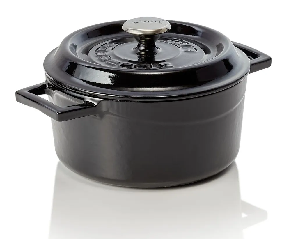 LAVA Casseruola Nera Ghisa 1.3L - Ideale per Pappe e Piccole Cotture