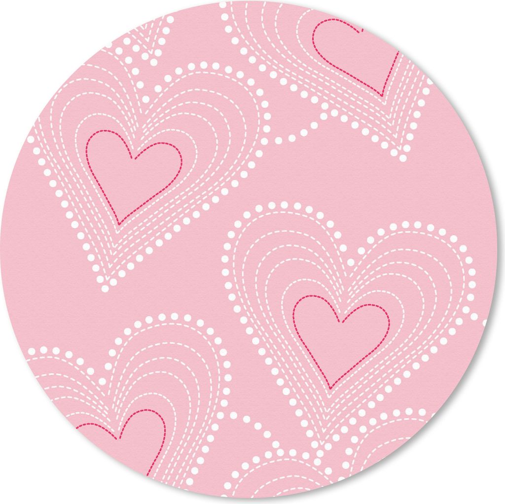 MuchoWow Mauspad Mousepad Herzen - Muster - Rosa 30x30 cm - Mousepads - Maus Mat - Pad - Mausunterlage - Tischunterlage - Schreibtischmatten