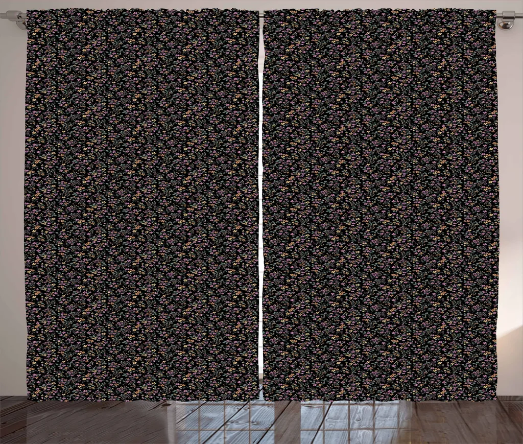 Tenda Urban Jungle ABAKUHAUS 280x175 | Fiori Rustici Verde e Arancione